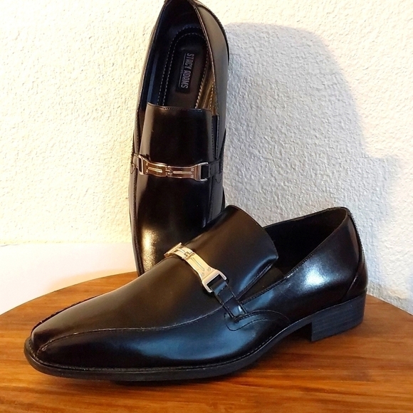 Stacy Adams Mens Black Leather Slip On Dress Shoes Loafers  Luxe Sz.12W main image 5